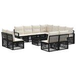 vidaXL Ensemble de canapé de jardin 12 pc Noir polyrotin