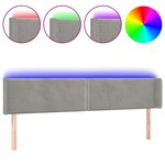 vidaXL Tête de lit à LED Gris clair 163x16x78/88 cm Velours
