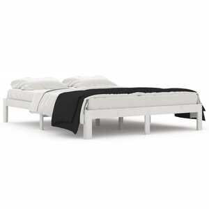 vidaXL Cadre de lit sans matelas blanc bois massif 150x200 cm