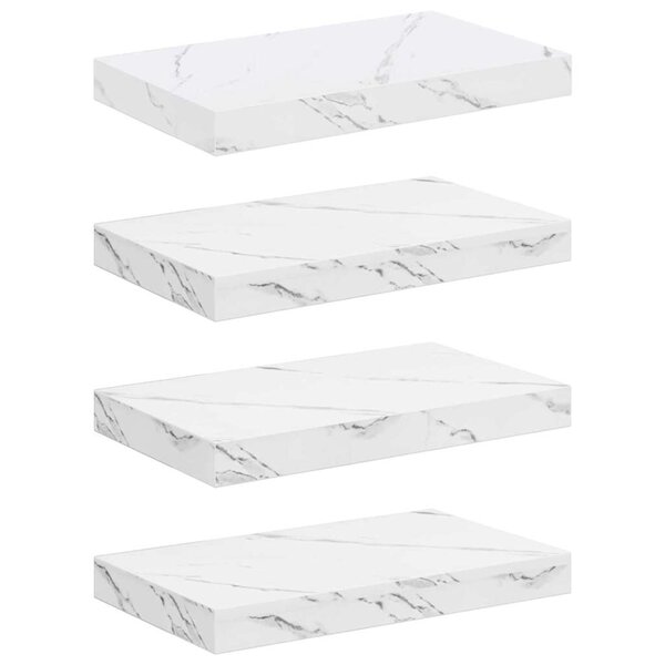 vidaXL Étagère Murale 4 pc Marbre blanc 40 x 23 5 x 3 8 cm