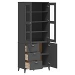 vidaXL Buffet VIKEN gris anthracite 80x40x190 cm bois massif de pin