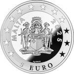 Pièce de monnaie en Argent 5 Euro g 31.1 (1 oz) Millésime 2025 Maiolica VENUS AND CUPID SWIMMING ON DOLPHINS