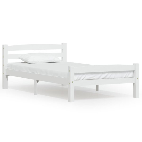 vidaXL Cadre de lit sans matelas blanc bois de pin massif 100x200 cm