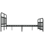 vidaXL Cadre de lit métal avec tête de lit/pied de lit noir 183x213 cm