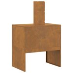 vidaXL Braise Marron 60 x 40 x 96 cm Acier Corten