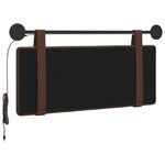 vidaXL Tête de lit suspendue Avec lumière LED Marron Simili cuir