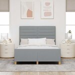 vidaXL Cadre de lit avec tête de lit Gris clair 140 x 200 cm tissu