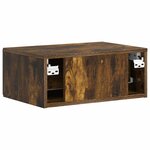 vidaXL Cabinet de chevet mural 2 Pièces Chêne fumé 49 x 34 5 x 20 cm