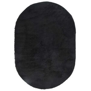 vidaXL Tapis shaggy à poils longs NAVARRA noir 300x200 cm polyester