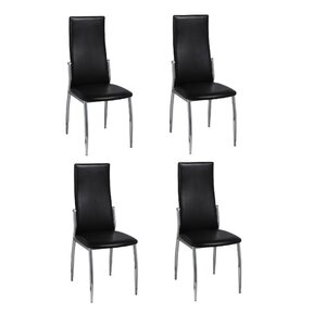 vidaXL Chaises à manger lot de 4 noir similicuir