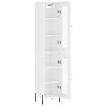 vidaXL Buffet haut Blanc brillant 34 5x34x180 cm Bois d'ingénierie