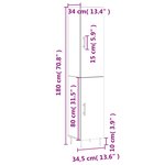vidaXL Buffet haut Sonoma gris 34 5x34x180 cm Bois d'ingénierie