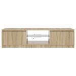 vidaXL Meuble TV avec lumières LED Chêne fumé 140x40x36 cm