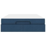 vidaXL Cadre de lit avec matelas avec matelas 2 Pièces Bleu tissu