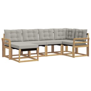 vidaXL Ensemble de canapés d'extérieur 6 Pièces Blanc et gris clair