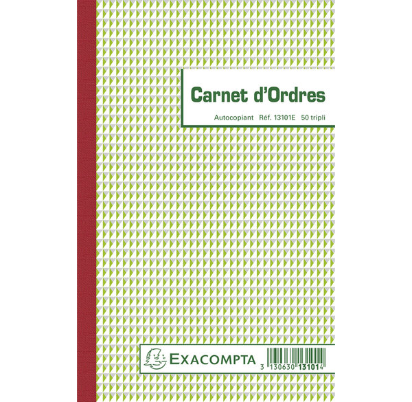 Carnet D'ordres 21x13 5cm 50 Feuillets Tripli Autocopiants - Motif  - X 10 - Exacompta