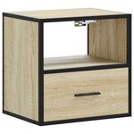vidaXL Tables de chevet murales 2 Pièces chêne sonoma 40x31x39 5 cm