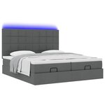 VidaXL Cadre de lit ottoman avec matelas gris foncé 200x200cm tissu