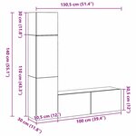 vidaXL Ensemble meuble TV 4 Pièces Chêne noir 130.5 x 30 x 140 cm