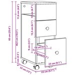 vidaXL Meuble étroit de salle de bain à roulettes chêne artisanal