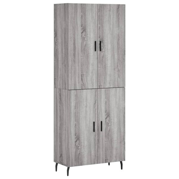 vidaXL Buffet haut Sonoma gris 69 5x34x180 cm Bois d'ingénierie
