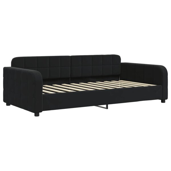 vidaXL Lit de repos sans matelas noir 100x200 cm velours