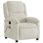 vidaXL Fauteuil inclinable de massage électrique crème velours
