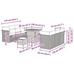 vidaXL Ensemble de canapé de jardin avec coussin 9 Pièces Beige polyrotin