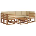 vidaXL Ensemble de canapés d'extérieur 7 pc Naturel et Beige
