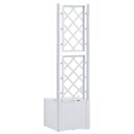 vidaXL Lit surélevé de jardin et treillis et système d'arrosage Blanc