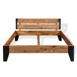 vidaXL Cadre de lit sans matelas bois d'acacia massif acier 152x203 cm