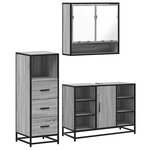 vidaXL Ensemble de meubles de salle de bain 3 Pièces Sonoma gris