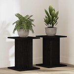 Support de plante vidaXL 2 Pièces Chêne noir 30x30x40 cm Bois reconstitué