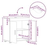vidaXL Armoire de lavabo de salle de bain TULUM Chêne sonoma