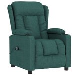 vidaXL Fauteuil inclinable électrique Vert foncé Tissu