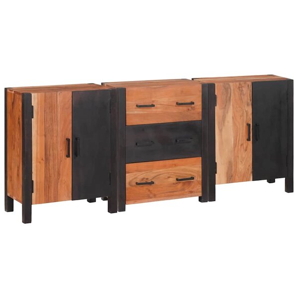 vidaXL Buffet 3 Pièces Marron 55 x 30 x 75 cm Bois d'Acacia Massif