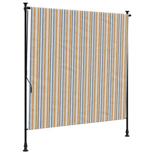 vidaXL Store roulant d'extérieur jaune et blanc 150x270 cm tissu acier
