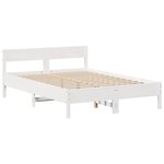 vidaXL Lit bibliothèque sans matelas blanc 140x200 cm bois pin massif