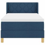 vidaXL Lit à ressorts avec matelas Bleu 200 x 90 cm Polyester