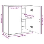 vidaXL Buffet Chêne noir 79 x 38 x 80 cm Bois d'ingénierie