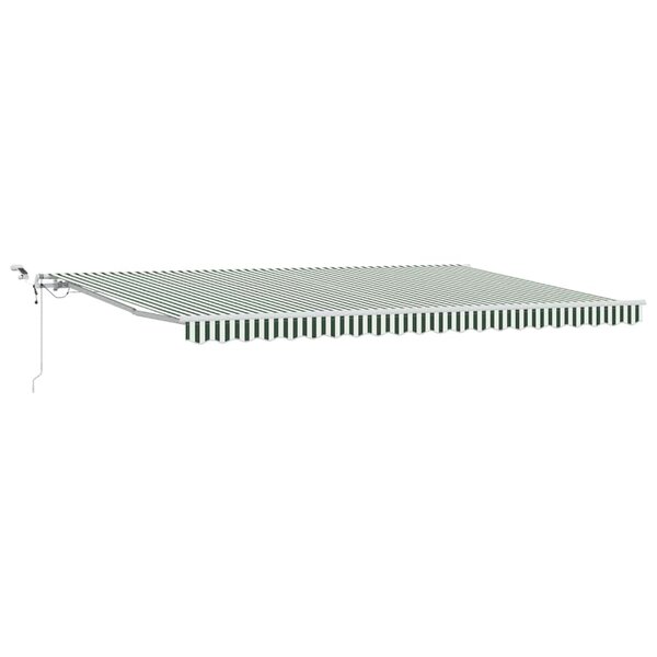 vidaXL Auvent Rétractable Vert et blanc 500 × 350 cm