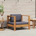 vidaXL Chaise de jardin avec coussin Gris foncé Bois d'acacia solide