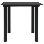 vidaXL Table à dîner de jardin Noir 80x80x74 cm Acier et verre