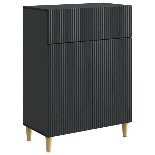 vidaXL Buffet avec tiroir Noir 66 x 34 5 x 90 cm Bois d'ingénierie
