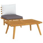 vidaXL Salon de jardin 2 Pièces avec coussins Bois d'acacia solide