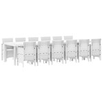 vidaXL Ensemble de Salle à Manger de Jardin 13 Pièces Blanc Grand