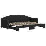 vidaXL Lit de jour avec lit gigogne noir 80x200 cm tissu