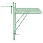 vidaXL Table suspendue de balcon - Vert menthe  60x40 cm  acier