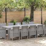 vidaXL Ensemble de salle à manger pour jardin avec coussin Gris clair