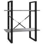 vidaXL Bibliothèque 2 niveaux Sonoma gris 60x30x70cm Bois d'ingénierie